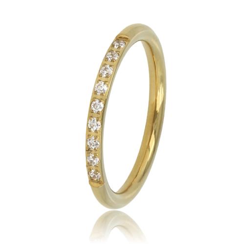 My Bendel Ring, edelstaal verguld met wit zirkonia - 22015