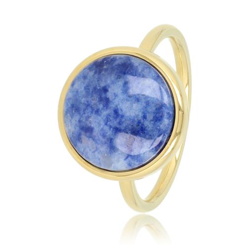 My Bendel Ring, edelstaal 14 krt verguld met Lapiz Lazuli - 22016