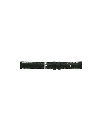 Alligator print calf leather watch strap, mat. With strong case and buckle connection, stitchinged loop and stainless steel buckle. This watch strap has soft leather lining and is super flexible. White stitching - 22085