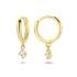 HC Oorringen, 14krt.goud met hangend zirconia (11x1,5mm.) - 22200