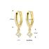 HC Oorringen, 14krt.goud met hangend zirconia (11x1,5mm.) - 22200