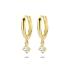 HC Oorringen, 14krt.goud met hangend zirconia (11x1,5mm.) - 22200