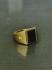 TAJ AMSTERDAM Goldplated  Herenring Adofo met ONYX (mt19,5) - " Krijger" > staat symbool voor kracht - 22222
