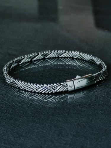 TAJ AMSTERDAM Zilveren Gevlochten Herenarmband AODH S/M (L=20,5) - 22235