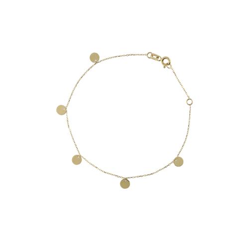 Jackie Armband, 14krt.goud Disc  (lengte verstelbaar: 16-17,5cm.) - 22249
