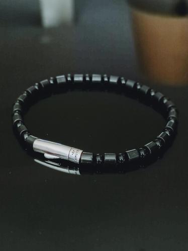 TAJ AMSTERDAM Kralen Herenarmband Nhean met Onyx (one size)(20cm) - 22278