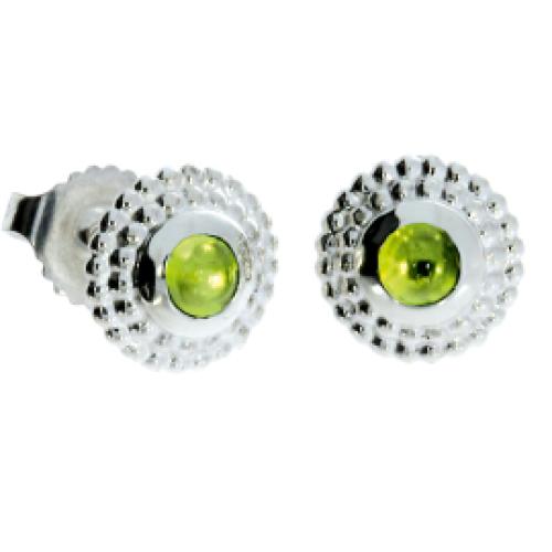 TRIANGEL Oorknoppen, zilver model 230200-P met Peridot (8mm.) - 22285