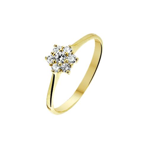 HC Ring, 14krt.goud met zirconia (maat 17,5) - 22354