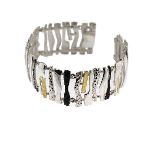AUDAR Armband, model 1856 zilver met 18 krt goud (lengte 18cm) - 22362