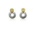 AUDAR Oorknoppen, model 1758D zilver/18 krt.goud met 0,01ct.diamant  (lengte:13,5mm.) - 22366