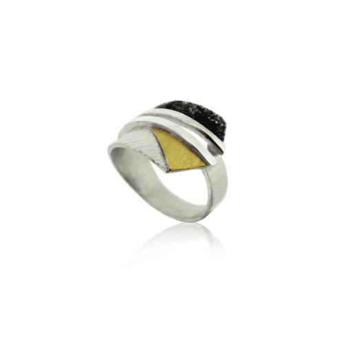 AUDAR Ring, model 1859 zilver met 18krt.goud - 22382