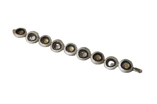 AUDAR Armband, model 1947 zilver met 18 krt goud (lengte 18cm) - 22384