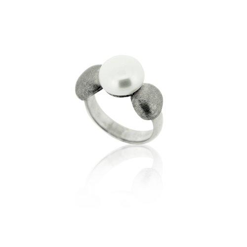 AUDAR Ring, model 2134 zilver met zoetwaterparel 9mm. (maat 56) - 22391