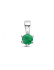 Hanger, zilver gerhodineerd met smaragd (4mm.) - 22452