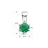 Hanger, zilver gerhodineerd met smaragd (4mm.) - 22452