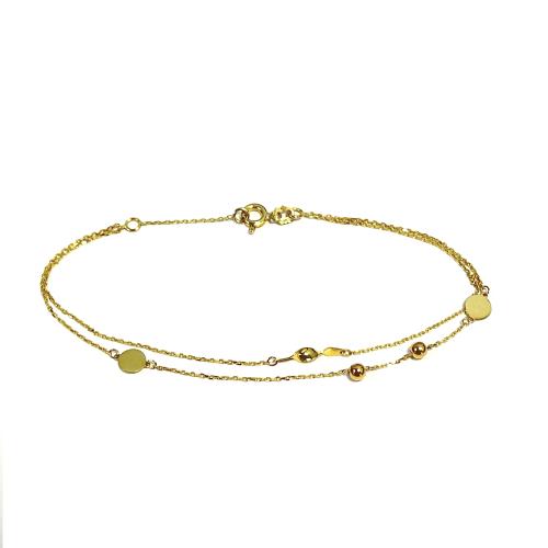 Armband, 14krt.goud tweedelig (lengte: 16,5-18,5cm.) - 22482