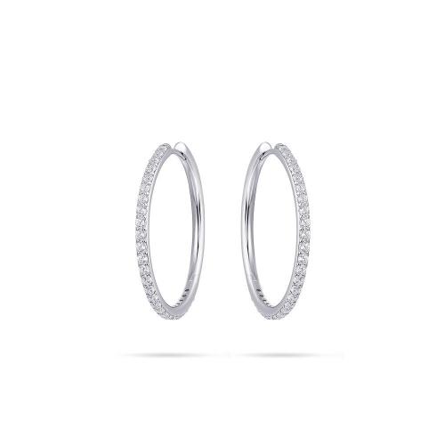 HC Oorringen, zilver met zirconia (2x30mm.) - 22494