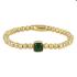 My Bendel Armband, Elastische Edelstaal-vergulde armband met  Agaat bedel. - 22511