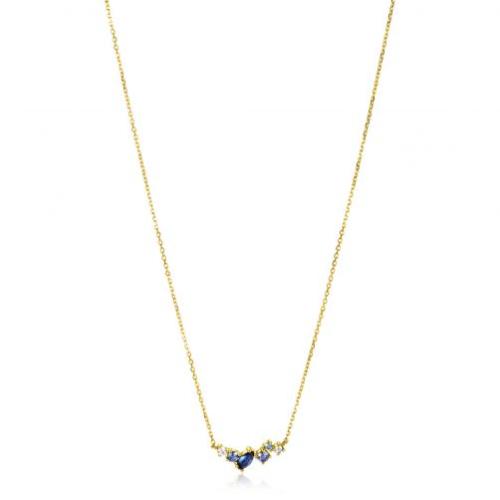 Zinzi Collier, 14krt.goud met zirconia (39,5-42cm.) - 22536