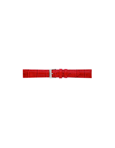 Horlogeband 20mm, Krokodillen Print, Rood - 22550