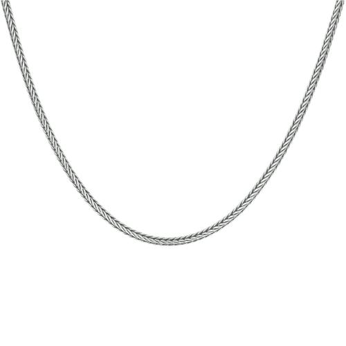 Collier. zilver/oxie vossestaart-schakel 2mm. ( lengte: 60cm.) - 22559