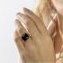 My Bendel Ring, Edelstaal Verguld met Onyx - 22566