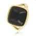 My Bendel Ring, Edelstaal Verguld met Onyx - 22566