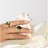 My Bendel Ring, edelstaal verguld. Met Mos Agaat Edelsteen. - 22569