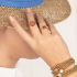 My Bendel Ring, edelstaal verguld. Met Gold Sand Stone Edelsteen - 22584