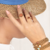 My Bendel Ring, edelstaal 14krt verguld. Met Gold Sand Stone Edelsteen - 22584