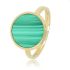 My Bendel Ring, staal verguld. Met Malachiet edelsteen van 12mm - 22587
