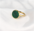 My Bendel Ring, staal verguld. Met Malachiet edelsteen van 12mm - 22587