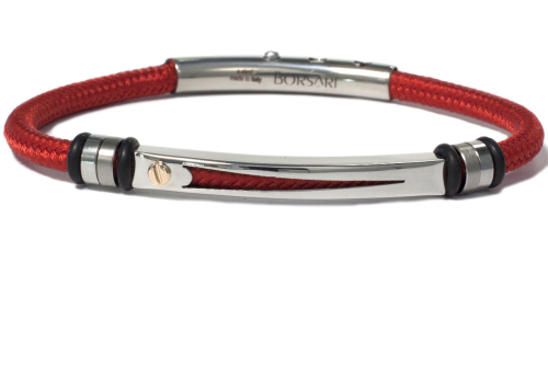Borsari Gioielli heren armband, BR-NAUTICO48 Rood - 22588