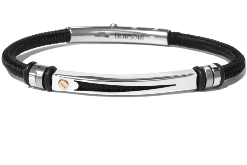 Borsari Gioielli heren armband, BR-NAUTICO40 Zwart - 22589