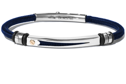 Borsari Gioielli heren armband, BR-NAUTICO48 Blauw - 22591