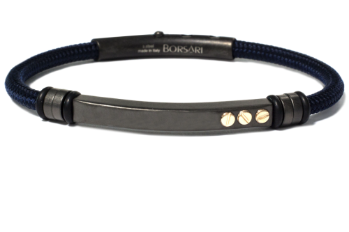 Borsari Gioielli heren armband, BR-NAUTICO61 Blauw - 22594