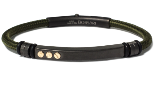 Borsari Gioielli heren armband, BR-NAUTICO61 Groen - 22595