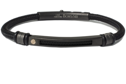 Borsari Gioielli heren armband, BR-NAUTICO50 Zwart - 22597