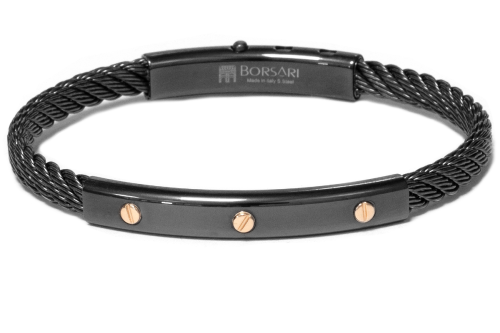 Borsari Gioielli heren armband, BR-SK04DB Bruin PVD coated Edelstaal - 22604
