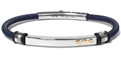 Borsari Gioielli heren armband, BR-STAU19NL Blauw PVD coated Edelstaal - 22615