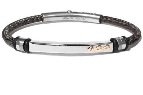 Borsari Gioielli heren armband, BR-STAU05NL Zwart PVD coated Edelstaal - 22617