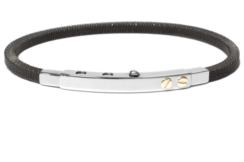 Borsari Gioielli heren armband, BR-ATLA04A Zwart PVD coated Edelstaal - 22623