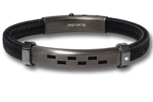 Borsari Gioielli heren armband, BR-NAUTICO19 Zwart - 22626