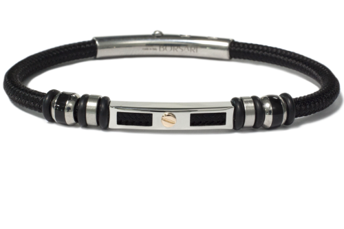 Borsari Gioielli heren armband, BR-NAUTICO30 Zwart - 22630