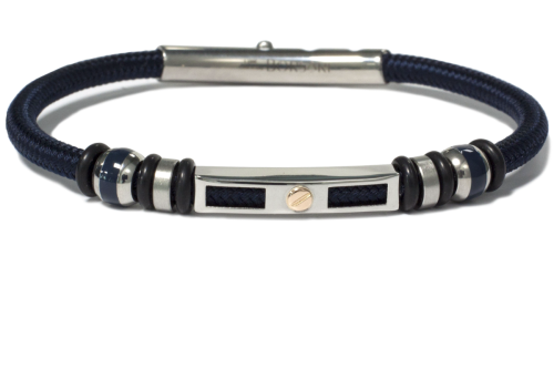 Borsari Gioielli heren armband, BR-NAUTICO31 Navy Blauw - 22631