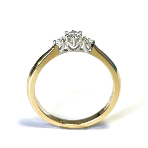 HC Ring,14krt.bicolour goud met diamant totaal 0,19ct. (maat:52) - 22641