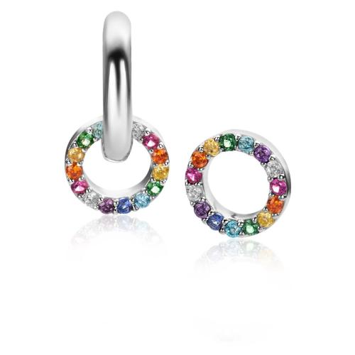 Zinzi Oorbedels, model ZICH2170Z regenboog excl. oorringen (8mm.) - 22684
