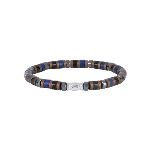 AZE Armband AZ-BS620-A Grand Paradiso Disc Lapis Lazuli en Obsidian - 22708