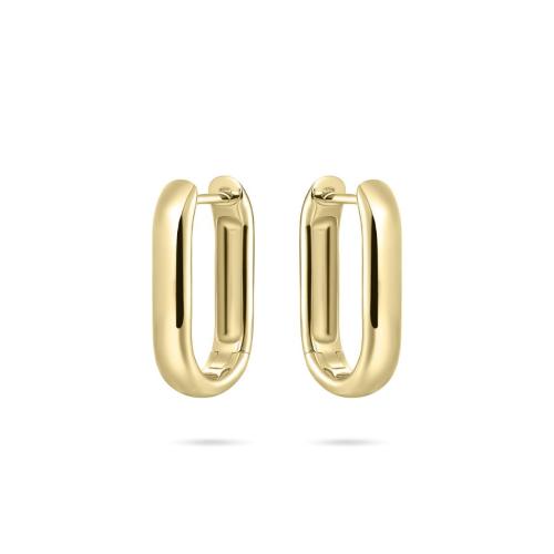 HC Oorringen, zilver verguld ovaal (4x20mm.) - 22713