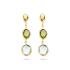 HC oorhangers, 14krt.goud met blauw topaas en peridot (lengte: 3cm.) - 22732